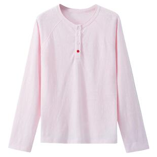 夕蒙2026新款春韩系别致气质上衣绝美独特小众不撞款粉色长袖t恤