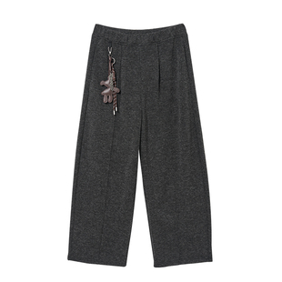 MASNAON孕妇裤子2026新款冬季加厚休闲气球裤孕期阔腿裤冬装外穿