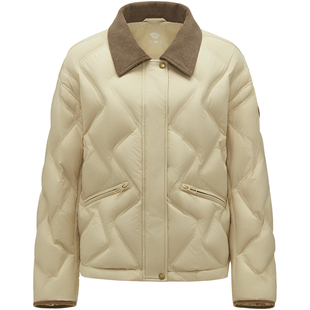 【柴碧云同款】坦博尔25秋季新款巴恩风轻薄羽绒服女短款翻领外套