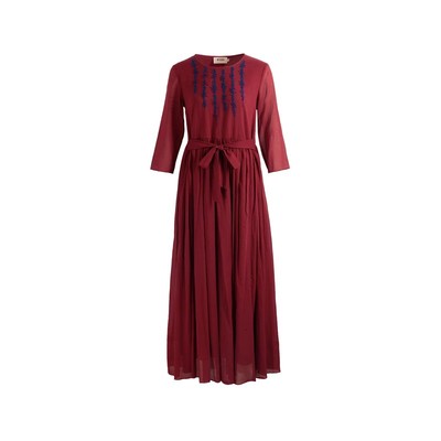 生活裙子新款上市2026春品设计感婴儿棉手工刺绣宽松气质连衣裙女