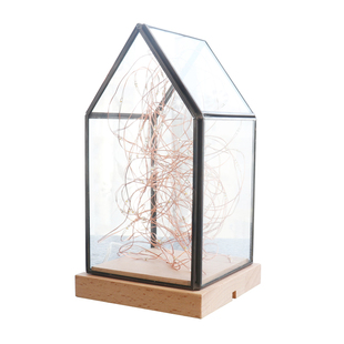 卧室小夜灯床头灯桌面氛围灯火树银花玻璃罩装饰台灯创意生日礼物