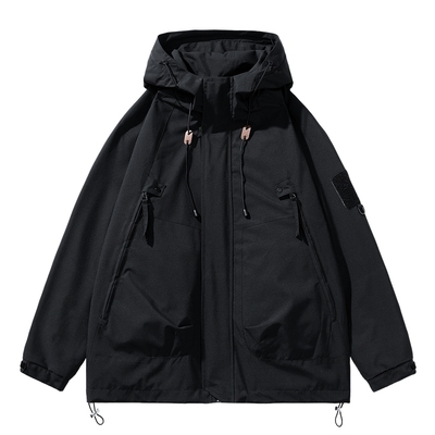 连帽宽松防泼水夹克外套
