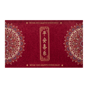 新款入户门地垫喜庆入门地毯红色门口脚垫可裁剪门垫高级进门垫子