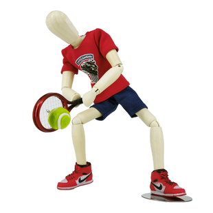 梧棣木人网球运动主题桌面装饰摆件打网球人运动人物造型礼品