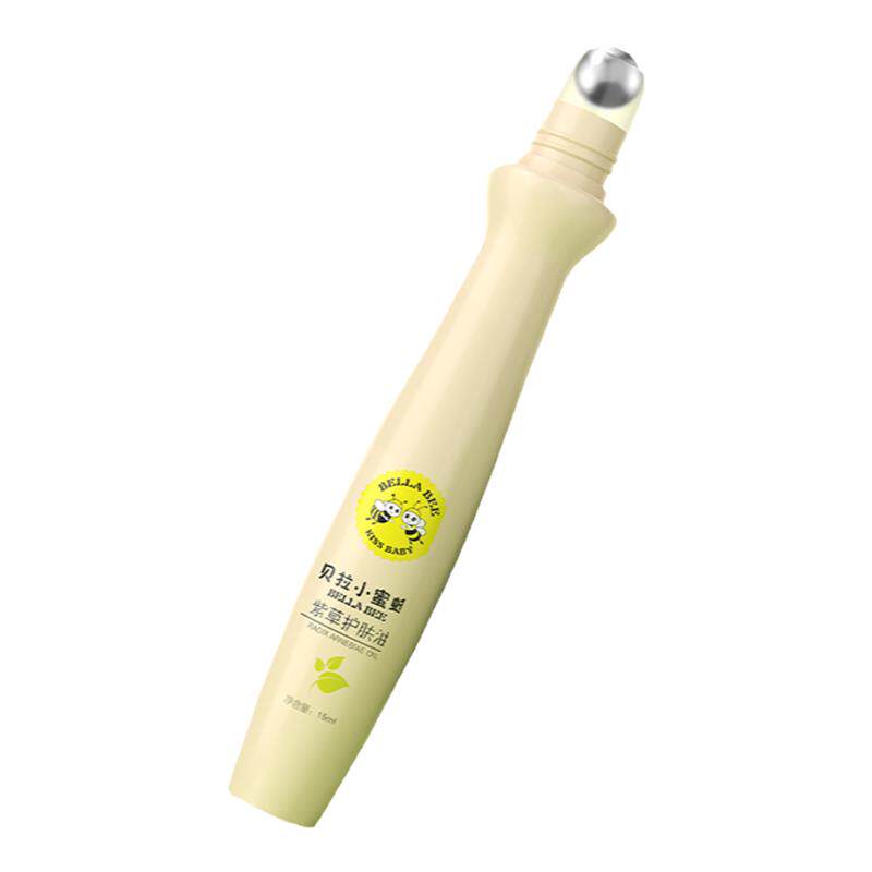 小蜜蜂紫草膏新生婴儿宝宝滚珠紫草油蚊虫叮咬舒缓红屁屁护臀油