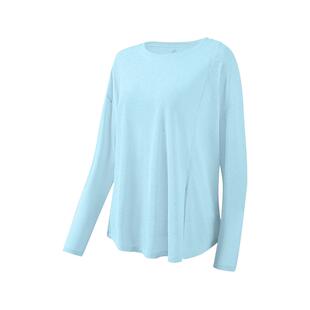 361瑜伽轻薄罩衫长袖宽松遮屁股蓝色瑜伽服大码健身服运动上衣女