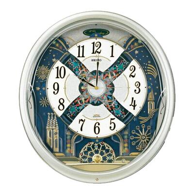 日本直邮精工 SEIKO RE561H 电波钟挂钟波浪交响曲浅金色珍珠涂装