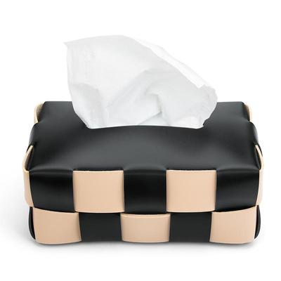 MODERN黑白棋盘格纸巾盒高档轻奢