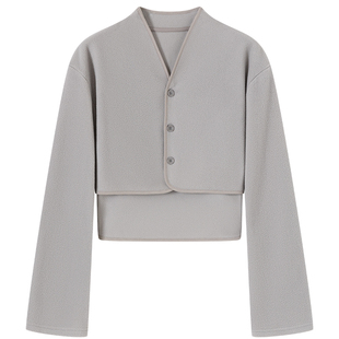 顶瓜瓜摇粒绒男士长袖护肩家居服开襟护腰顶呱呱睡衣保暖上衣坎肩