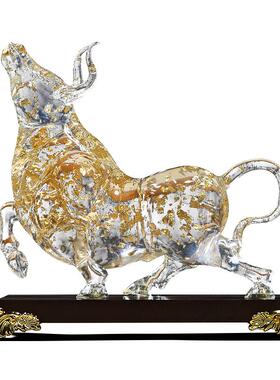 聚善缘招财牛摆件大气开业礼物