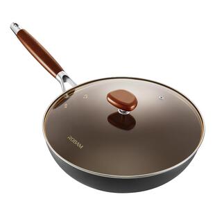 【新品】老板有钛铁锅不粘无涂层钛锅家用炒锅炒菜锅铸铁锅DJ1Z