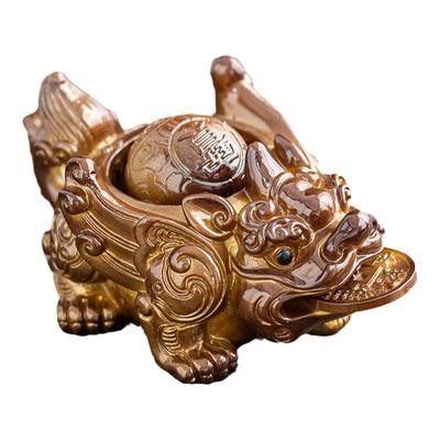 貔貅茶宠茶盘摆件精品喷水金蟾