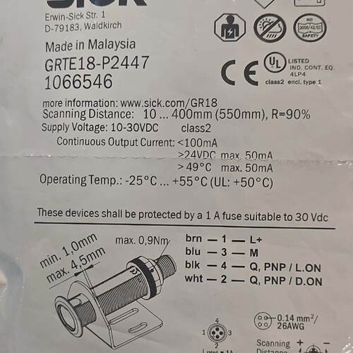 议价西克光电传感器GRTE18-P2447 订货号1066546