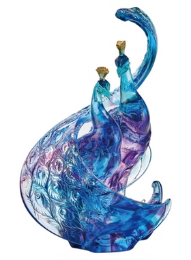 孔雀摆件tittot琉园琉璃