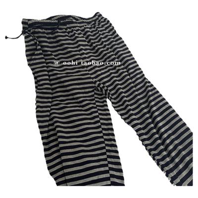 敲酥糊的莫代尔睡裤条纹长裤