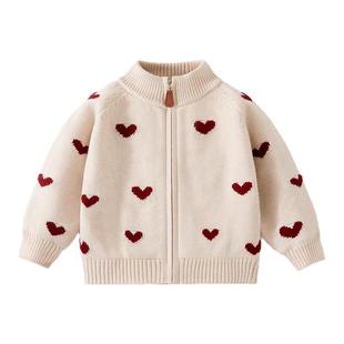 女童毛衣针织初春开衫外套春秋季2026新款春装儿童宝宝韩版超好看