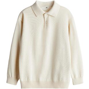 HM童装儿童男童毛衣春季时尚休闲翻领长袖马球针织衫1247893