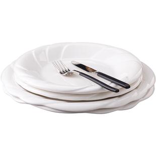 白色陶瓷创意不规则盘子火锅酒席烤肉中西式餐厅商用菜盘碟子家用