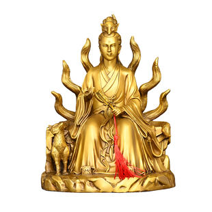 黄铜九尾狐神像摆件九尾娘娘九姑娘九公子白狐青丘女神家居装饰