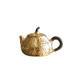 纯银时代鎏金南瓜泡茶壶足银999云南纯手工精致富贵送礼小号120ml