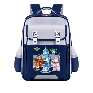 变形警车珀利背包小学生书包益智动画双肩包防雨耐磨个性儿童包
