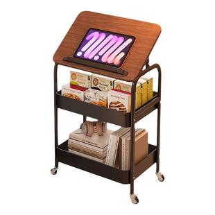 可移动茶几中古风小推车沙发边几床边置物架桌子客厅零食床头柜子
