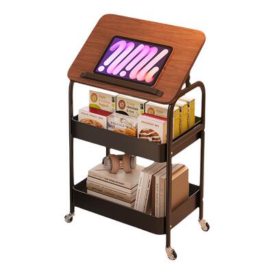 可移动茶几中古风小推车沙发边几床边置物架桌子客厅零食床头柜子