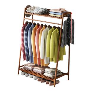 衣架卧室落地结实耐用实木室内挂衣架加厚角落衣帽架斜梯形置物架