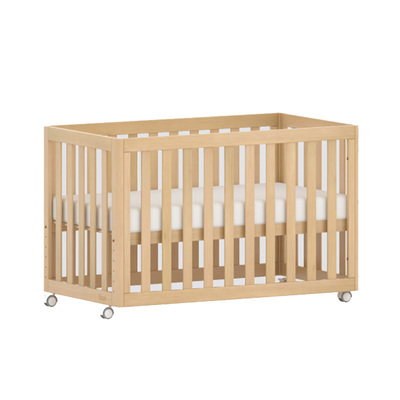 BooriKids实木婴儿床带静音滚轮