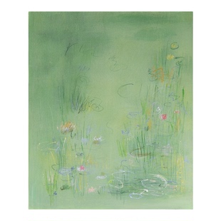 若奈一画难求！Kate《即兴闲散》手绘疗愈低饱和自然绿印象派挂画