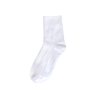 双针条纹纯色简约风商务防臭白袜