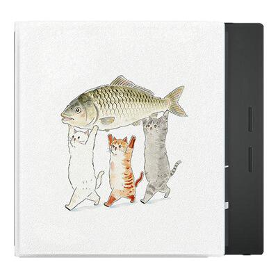 适用文石leaf5猫咪献鱼3卡通可爱poke7pro小白马p6阅读器tab8c磁吸NoteX6/5S/Air4C电子书BOOX保护套电纸书壳