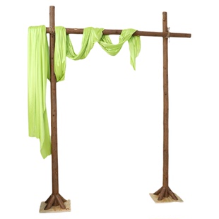 森系木桩拱门结婚实木花门原木带皮杉树木架开业婚庆橱窗背景花架