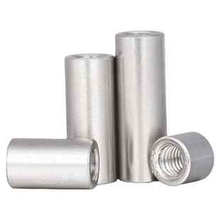 M3-M16 304不锈钢加长加厚圆螺母通丝连接螺帽圆柱形丝杆接头焊接