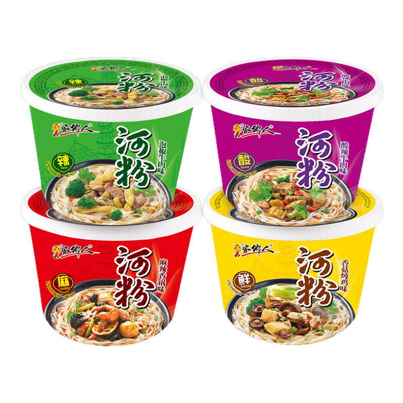 广东河粉桶装非油炸速食方便面