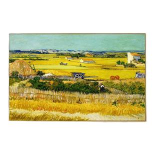 梵高装饰画世界名画丰收客厅沙发背景墙卧室餐厅玄关挂画轻奢油画