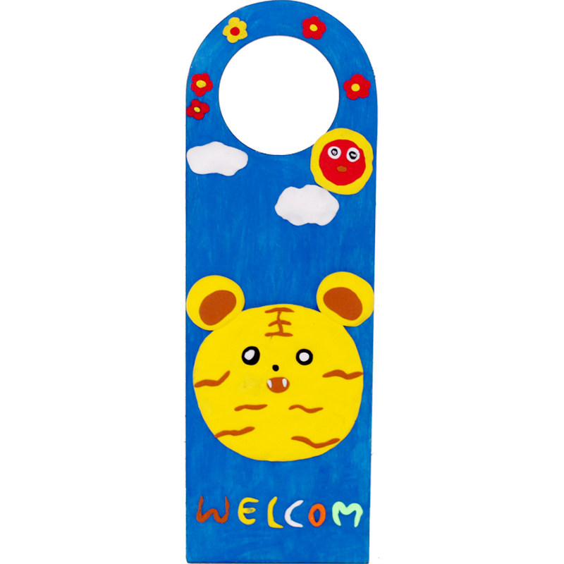 木质白坯门挂 儿童幼儿园diy手工制作材料创意彩绘黏土挂件装饰