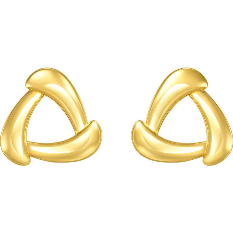 周生生流光系列小风车黄金耳环时尚耳钉足金耳饰94093E
