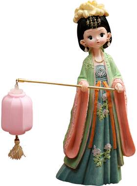 古装国风仙女孩娃娃汉服装饰摆件