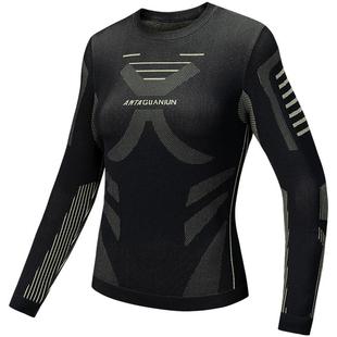 安踏冠军户外冬季滑雪紧身衣女Thermolite中空保暖长T恤162440407