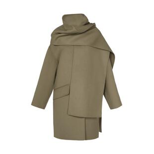 MESUX米岫冬季新款开叉设计简约随性商场同款围巾领大衣MKWUI317