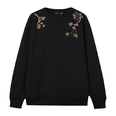 梅花松柏刺绣卫衣套头新中式