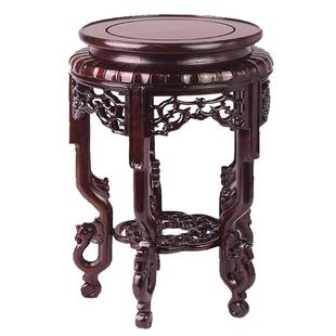 红木圆形底座实木花瓶盆景木托座子摆件佛像花盆奇石增高高脚底托