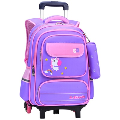 小学生两用防水六轮儿童拉杆书包