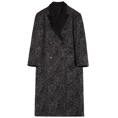 洛边 一件有段位的大衣 AB面羊毛手工双面呢兔毛桑蚕丝宽松外套