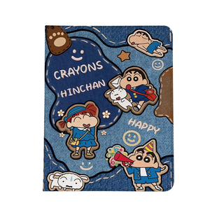 复古牛仔风蜡笔小新iPad10保护套第789代儿童air6硅胶5防摔2025新款pro11寸软壳mini7卡通9.7寸适用十代可爱4