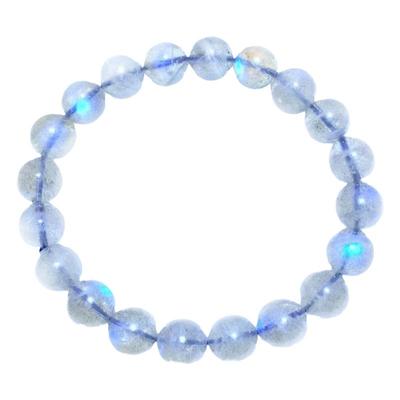 拉长石手链天然水晶大珠灰月光石