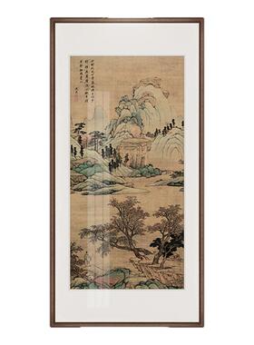 玄木堂绿色山水画沈州宋代美学入口大厅挂画走廊尽头新中国风装饰