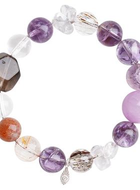 KISSMORE/琛墨日月同辉设计师原创紫阿塞超七手链高频水晶女手串