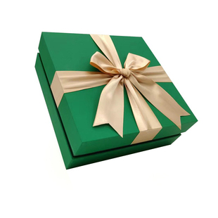 绿色礼盒ins特种纸红包装盒节日空盒含手提袋女王节礼盒可加logo